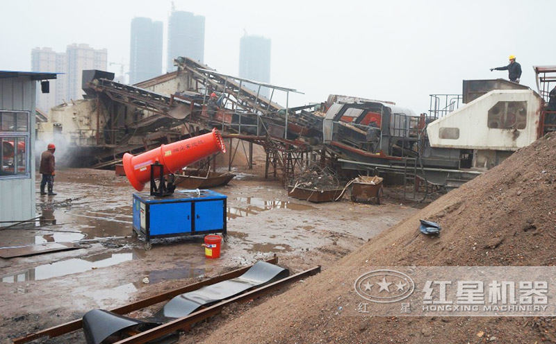 湖南環保型建筑垃圾制沙現場