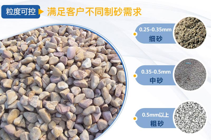 制砂機成品粒度可調，滿足各種領域需求